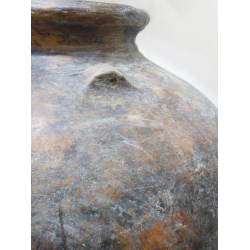 Lampa ceramiczna prążkowana Rustykalna z abażurem 92cm